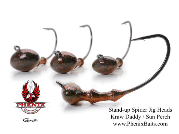 Phenix ProLine Stand-up Spider Jig Heads - Kraw Daddy / Sun Perch / Desert Craw