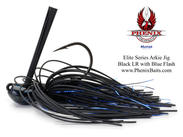 Phenix Elite Series Arkie Jig - Black Living Rubber with Blue Flash