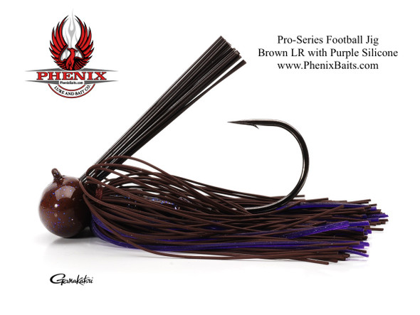 Phenix Pro-Series Football Jig - Brown Living Rubber with Dark