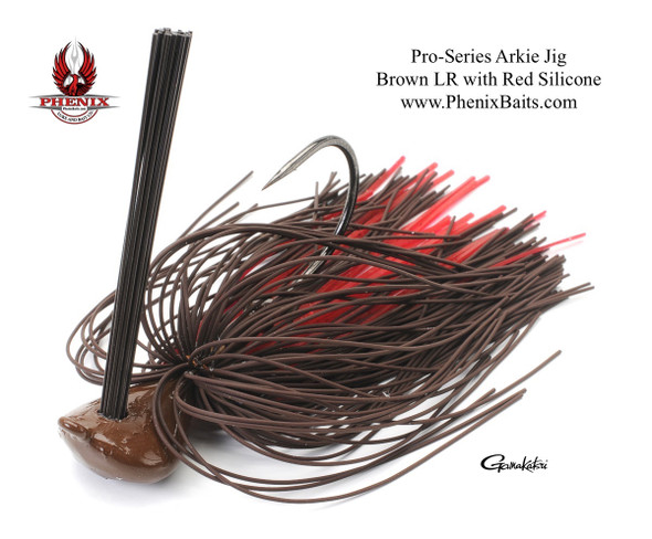 Phenix Baits Pro-Series Arkie Jig - Brown Living Rubber with Red Silicone