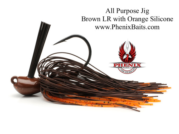 Phenix Elite Series All Purpose Sparkie Jig - Brown Living Rubber with Orange Silicone