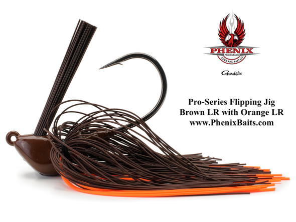 Phenix Pro-Series Flipping Jig - Brown Living Rubber with Orange Living Rubber