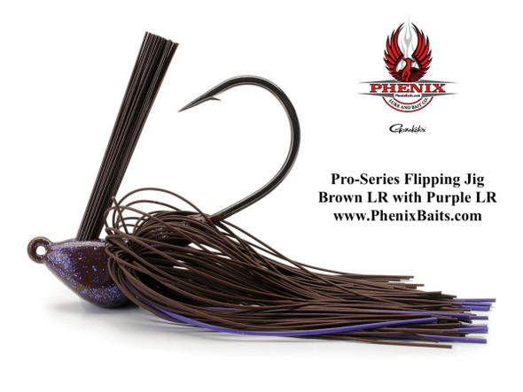 Phenix Pro-Series Flipping Jig - Brown Living Rubber with Purple Living Rubber