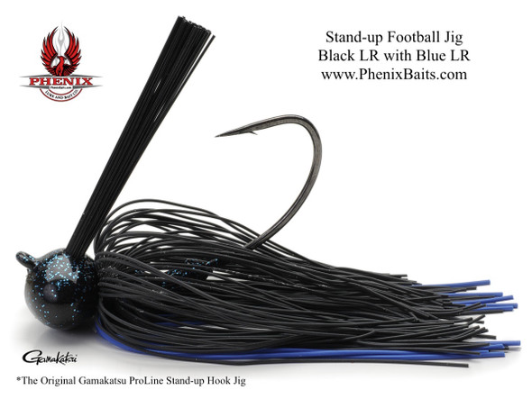 ProLine Stand-up Football Jig - Black Living Rubber with Blue Living Rubber