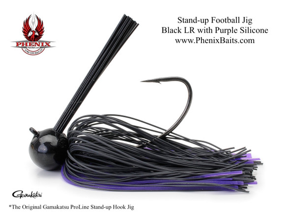 ProLine Stand-up Football Jig - Black Living Rubber with Purple Silicone