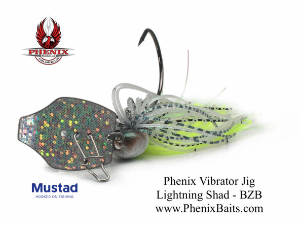 Phenix Vibrator Jig - Lightning Shad with Hologram Blade