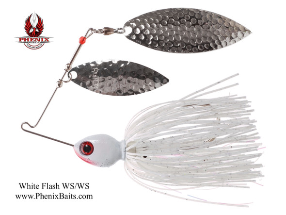 Pro-Series Spinnerbait - White Flash with Double Willow Silver Blades