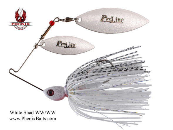 Pro-Series Spinnerbait - White Shad with Double Willow White Blades