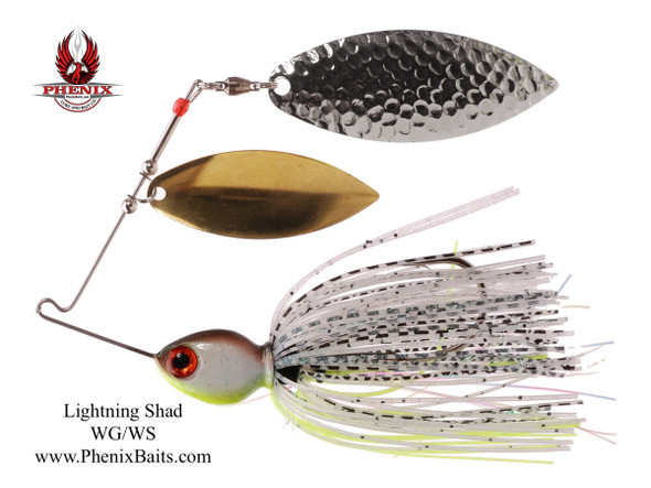 Pro-Series Spinnerbait - Lightning Shad with  Willow Gold and Willow Silver Blades