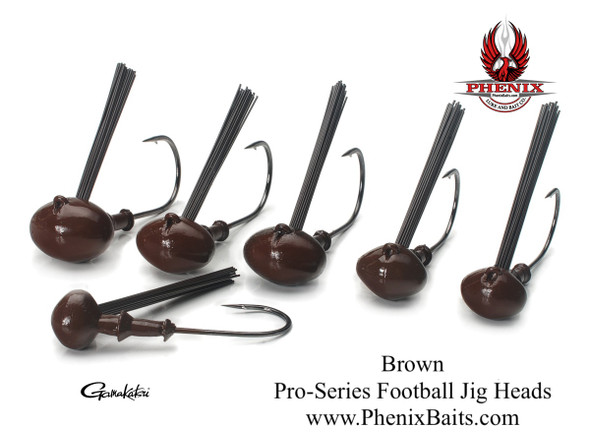 Pro-Series Football Jig Heads - Brown (3-Pack)