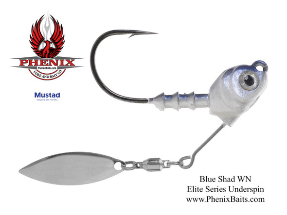 Underspin Jig Heads Kit,Fishing Jig Head Hooks with Willow Blade