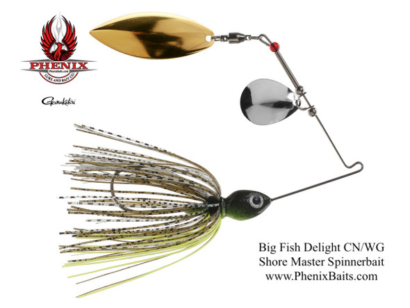 Shore Master Spinnerbait - Big Fish Delight with Colorado Nickel and Willow Gold Blades
