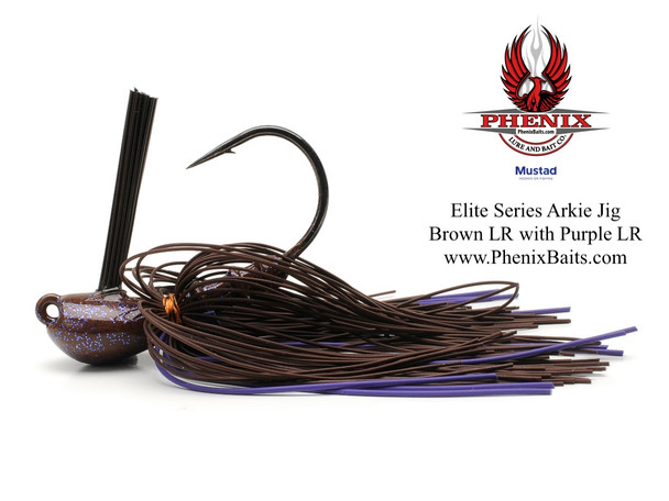 Phenix Elite Series Arkie Jig - Brown Living Rubber with Purple Living Rubber