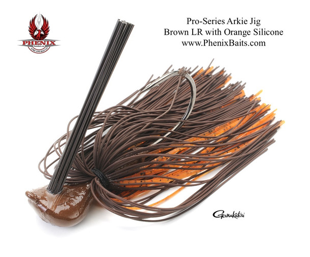 Phenix Pro-Series Arkie Jig - Brown Living Rubber with Orange Silicone