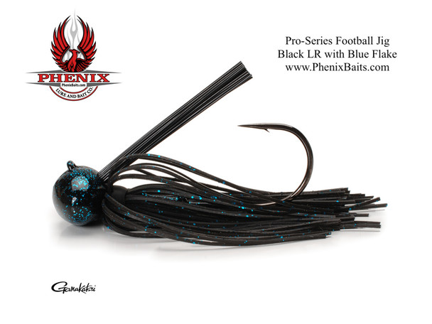 Pro-Series Football Jig - Black with Blue Flake