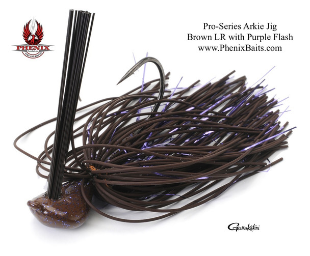 Phenix Pro-Series Arkie Jig - Brown Living Rubber with Purple Flash