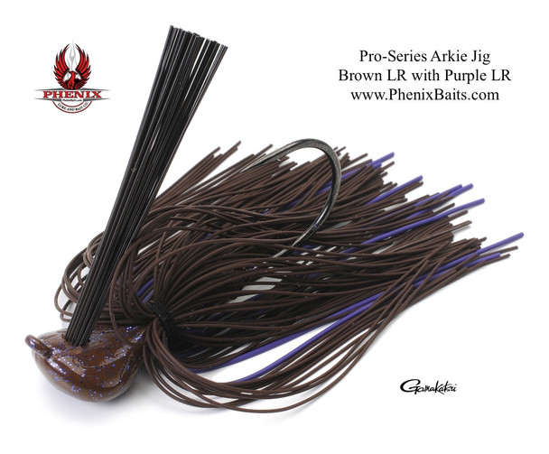 Phenix Pro-Series Arkie Jig - Brown Living Rubber with Purple Living Rubber