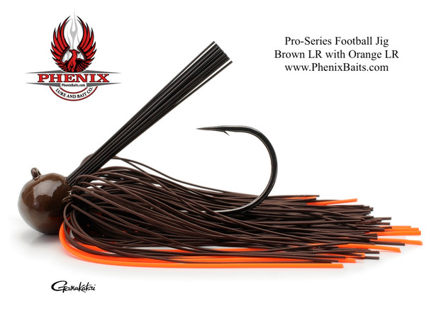 Pro-Series Football Jig - Brown Living Rubber with Orange Living Rubber