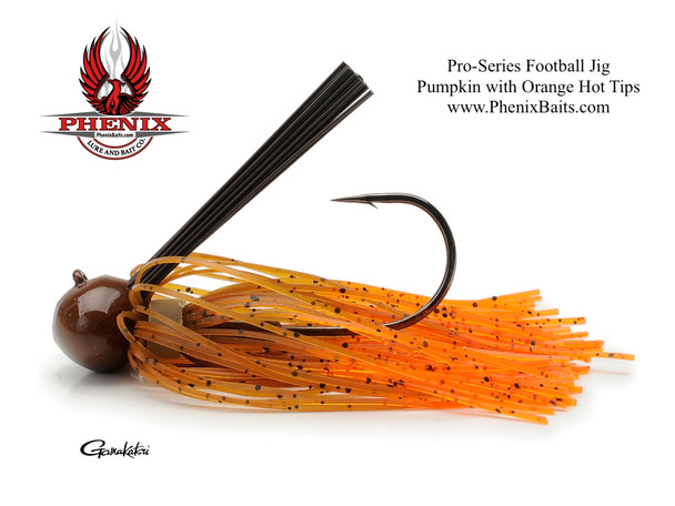 Pro-Series Football Jig - Pumpkin with Orange Hot Tips
