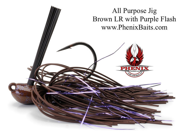 Phenix Elite Series All Purpose Sparkie Jig - Brown Living Rubber with Purple Flash