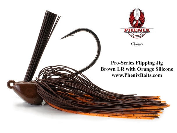 Phenix Pro-Series Flipping Jig - Brown Living Rubber with Orange Silicone