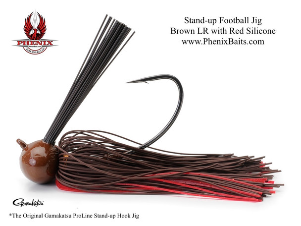 Phenix ProLine Stand-up Football Jig - Brown Living Rubber with Red Silicone