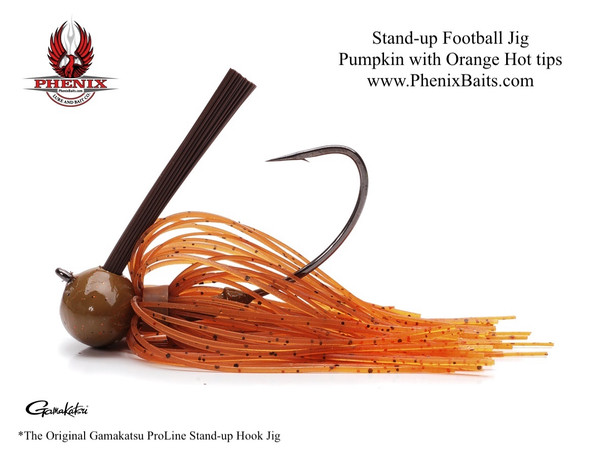 Phenix ProLine Stand-up Football Jig - Pumpkin with Orange Hot Tips