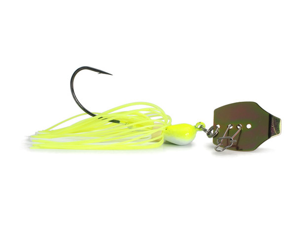 Phenix Vibrating Wobble Jig - Chartreuse and White with Gold Blade