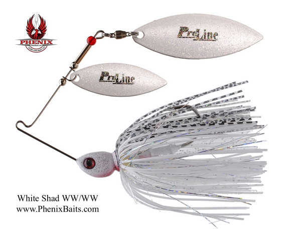 Pro-Series Spinnerbait - White Shad with Double Willow Nickel Blades