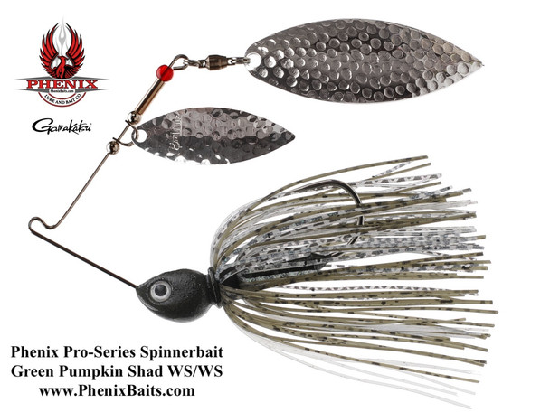 Pro-Series Spinnerbait - Green Pumpkin Shad with Double Willow Silver Blades