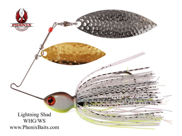 Pro-Series Spinnerbait - Lightning Shad with Willow Hammered Gold and Willow Silver Blades