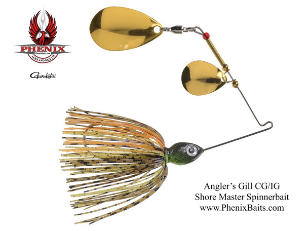 Shore Master Spinnerbait - Angler's Gill with Colorado Gold and Indian Gold Blades