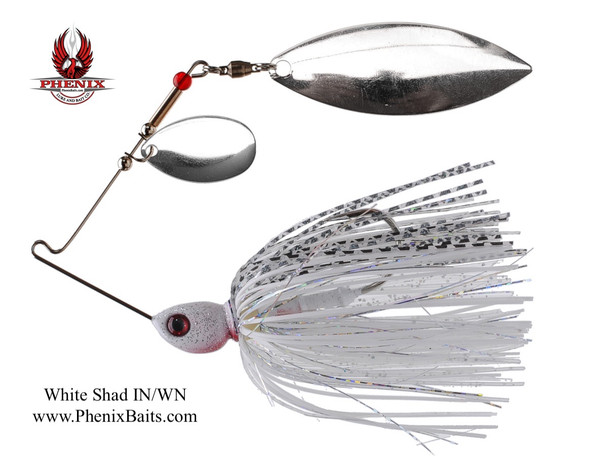 Pro-Series Spinnerbait - White Shad with Indiana Nickel and Willow Nickel Blades