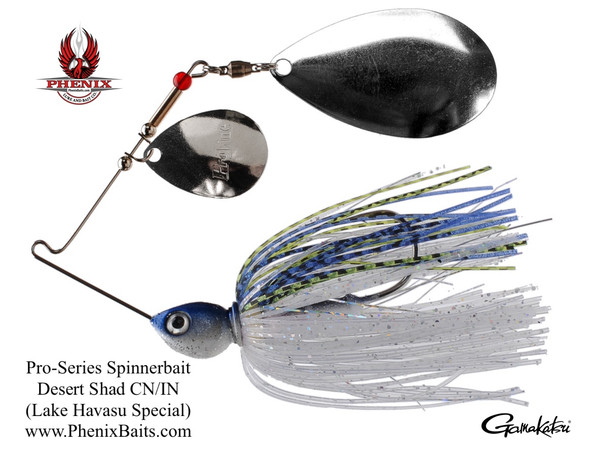 Phenix Pro-Series Spinnerbait - Desert Shad (Lake Havasu Special) with Colorado Nickel and Indiana Nickel Blades