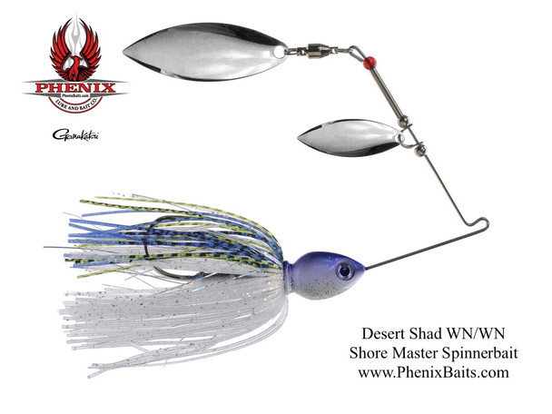 Shore Master Spinnerbait - Desert Shad / Lake Havasu Special with Double Willow Nickel Blades