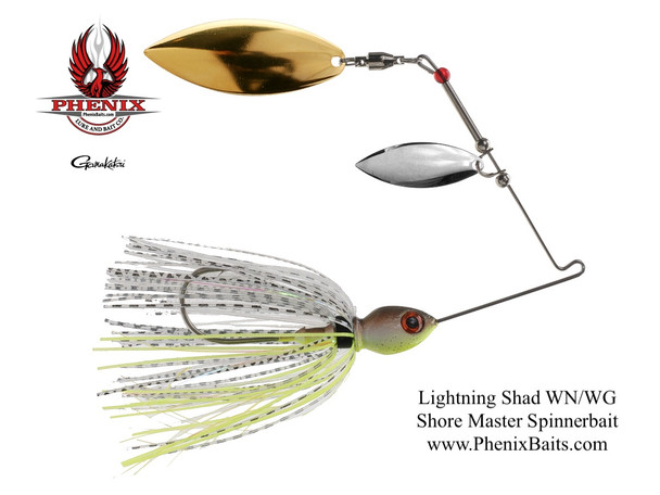 Shore Master Spinnerbait - Lightning Shad with Willow Nickel and Willow Gold Blades