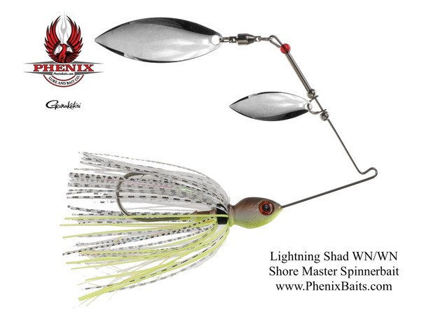 Shore Master Spinnerbait - Lightning Shad with Double Willow Nickel Blades