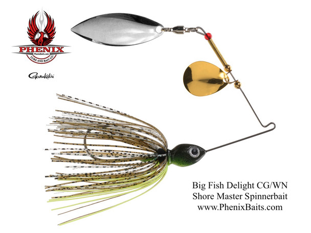 Shore Master Spinnerbait - Big Fish Delight with Colorado Gold and Willow Nickel Blades
