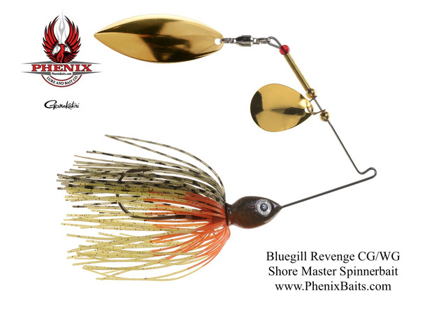 Phenix Shore Master Spinnerbait - Bluegill Revenge with Colorado Gold and Willow Gold Blades