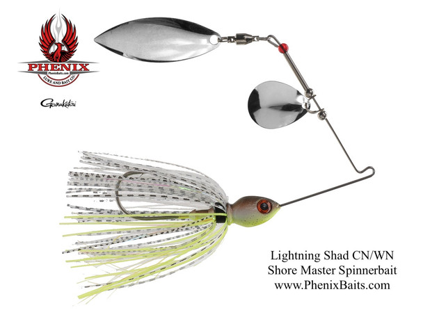 Phenix Shore Master Spinnerbait - Lightning Shad with Colorado Nickel and Willow Nickel Blades