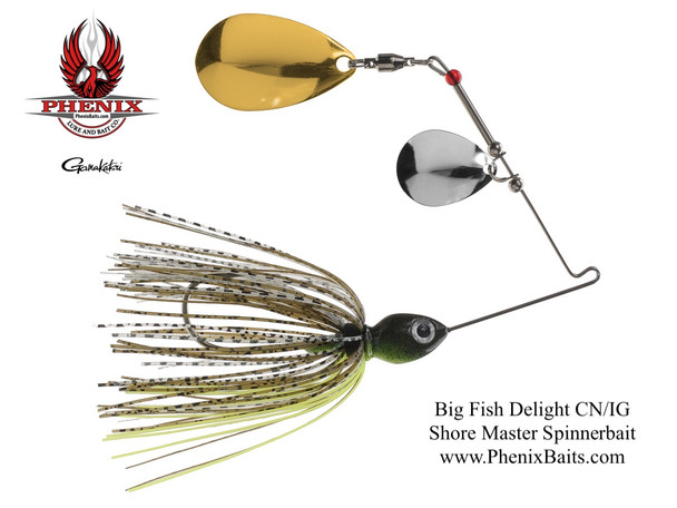 Phenix Shore Master Spinnerbait - Big Fish Delight with Colorado Nickel and Indiana Gold Blades