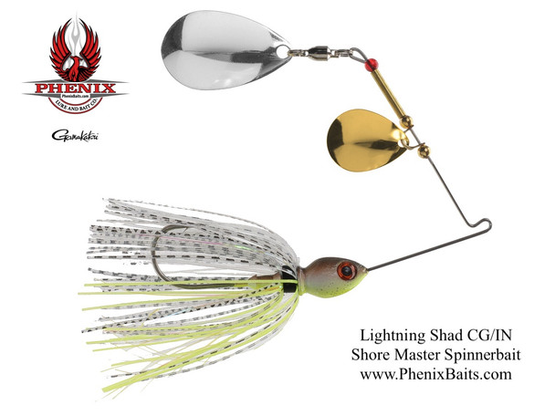 Phenix Shore Master Spinnerbait - Lightning Shad with Colorado Gold and Indiana Nickel Blades