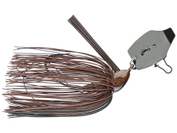 Phenix ProLine Stand-up Casting Wobble Jig - Brown Living Rubber with Black Living Rubber - Black Zinc Blade