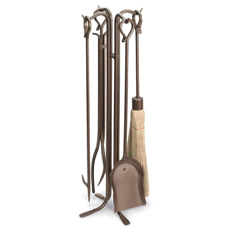 Pilgrim Vintage Bronze Fireplace Tool Set AuthenTEAK