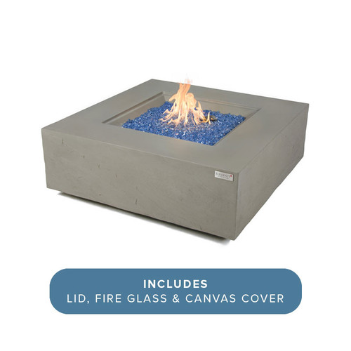 Elementi Plus Capertee 40" Square Concrete Gas Fire Table