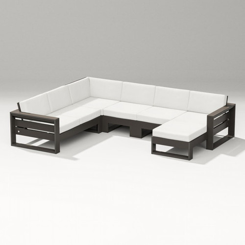 Polywood Latitude 5Piece Corner Outdoor Sectional Sofa w/ Right Chaise AuthenTEAK