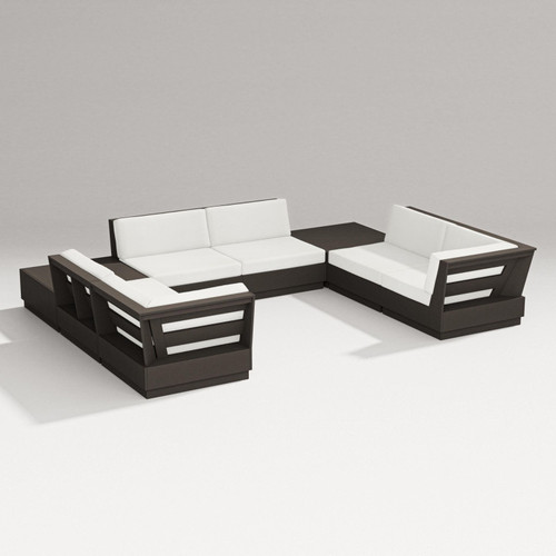 Polywood Elevate 8Piece UShaped Outdoor Sectional Set AuthenTEAK