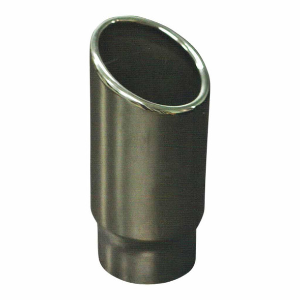 DEA Exhaust Tip Angle Cut Rolled In 2.5" In - 3" Out 5" Long 304 Stainless Steel