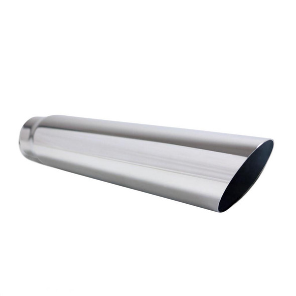 DEA Exhaust Tip Angle Cut 2 Inch In - 2.5 Inch Out 12 Inch Long 304 Stainless Steel
