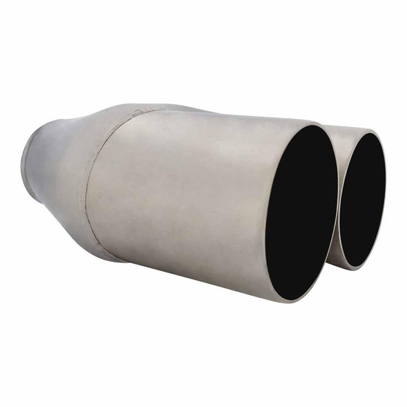 DEA Exhaust Tip Straight Cut Inner Cone Stepped 3" In Dual 3.5" Out 304 Stainless